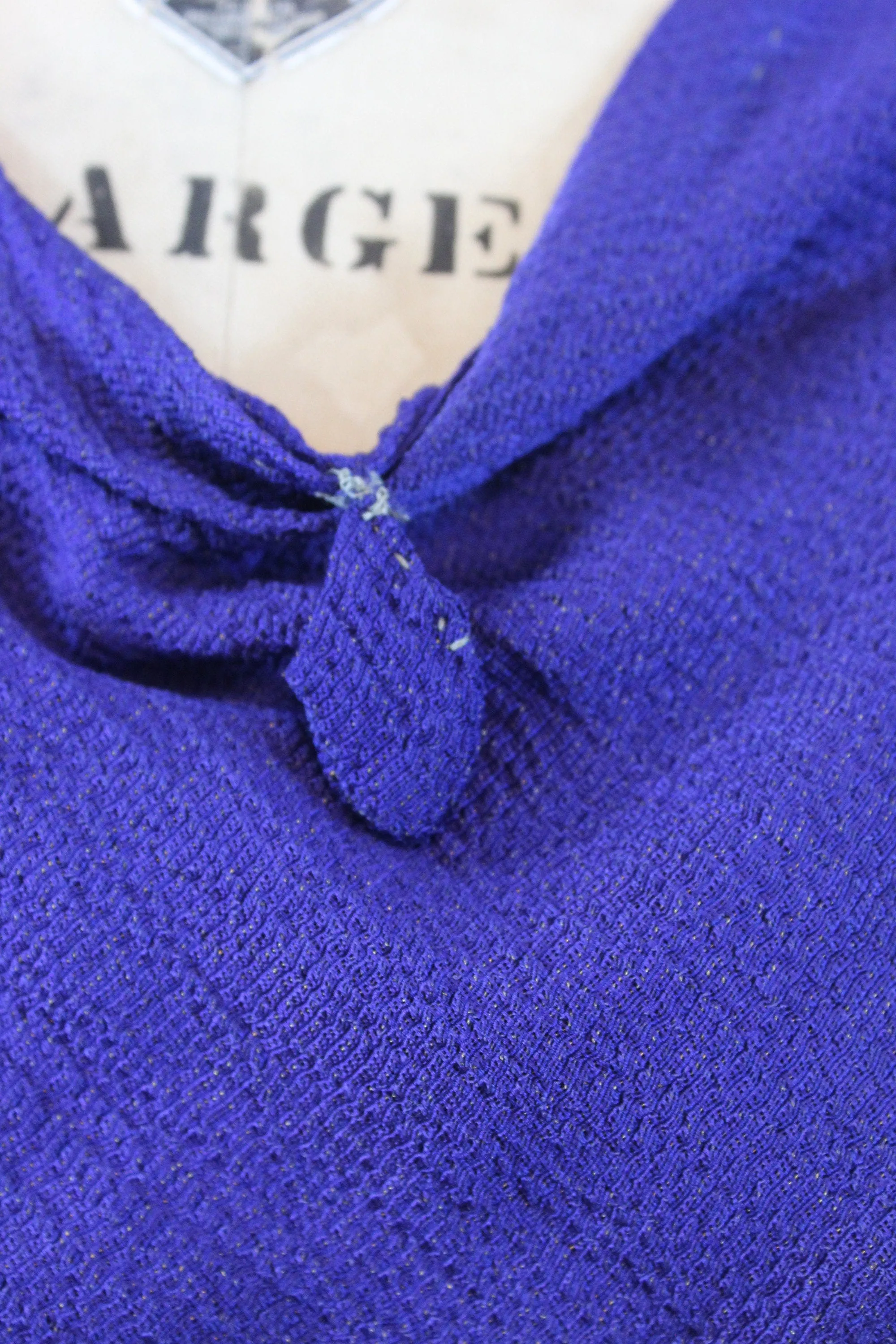1930s PURPLE LAME rayon gown dress large | new winter