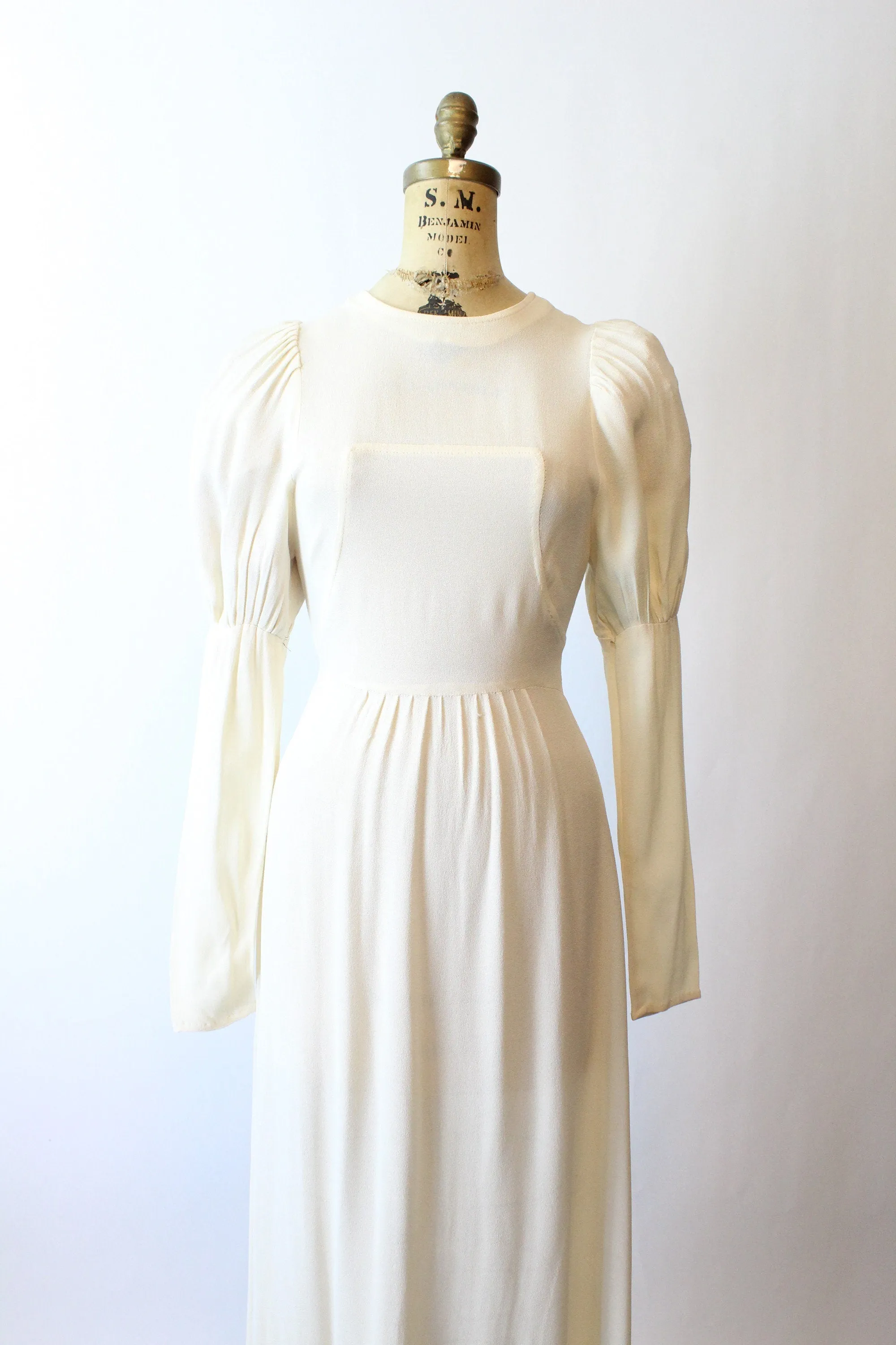 1970s RADLEY Ossie Clark moss crepe maxi dress xs | new fall
