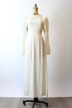 1970s RADLEY Ossie Clark moss crepe maxi dress xs | new fall