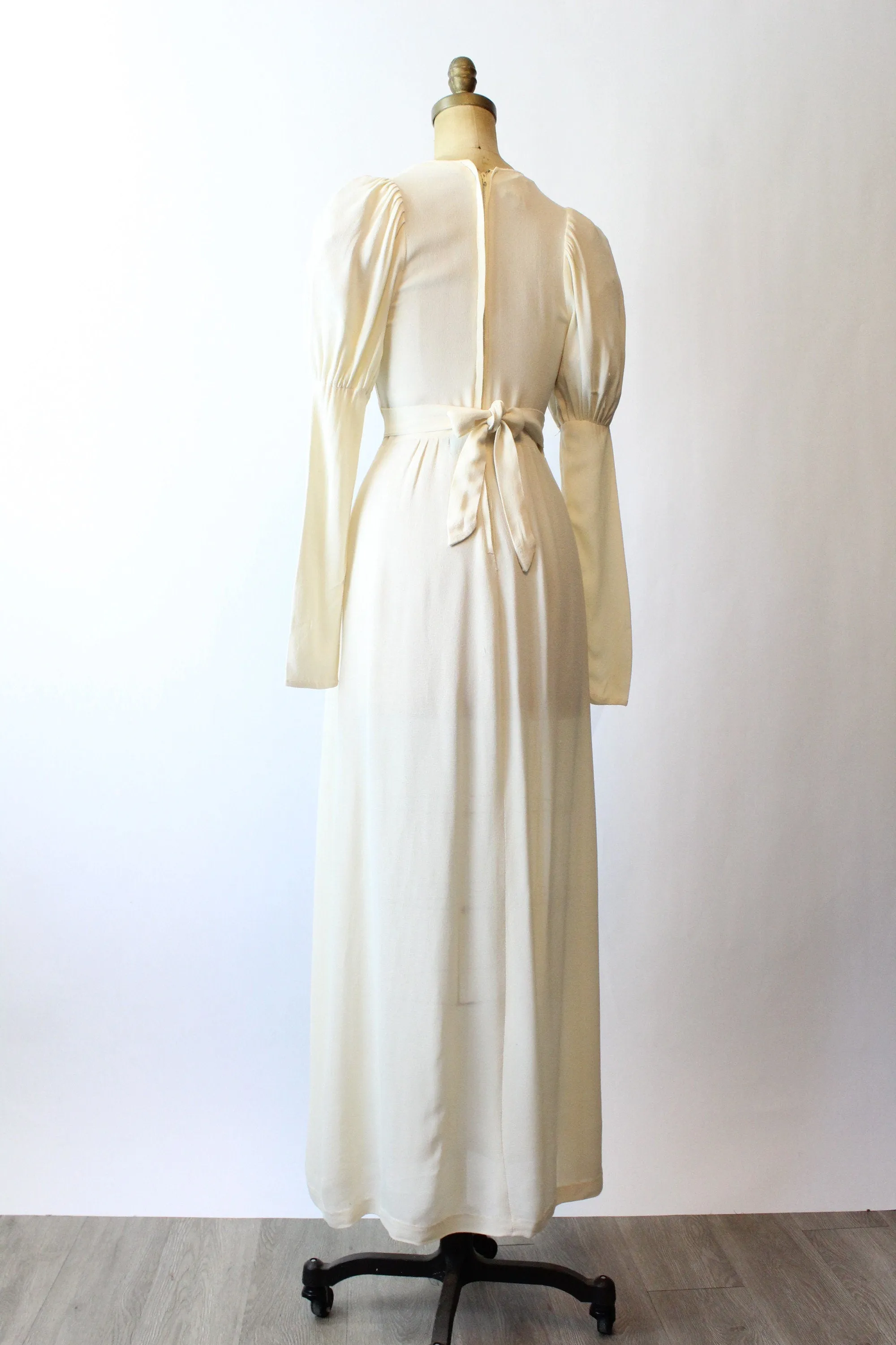 1970s RADLEY Ossie Clark moss crepe maxi dress xs | new fall