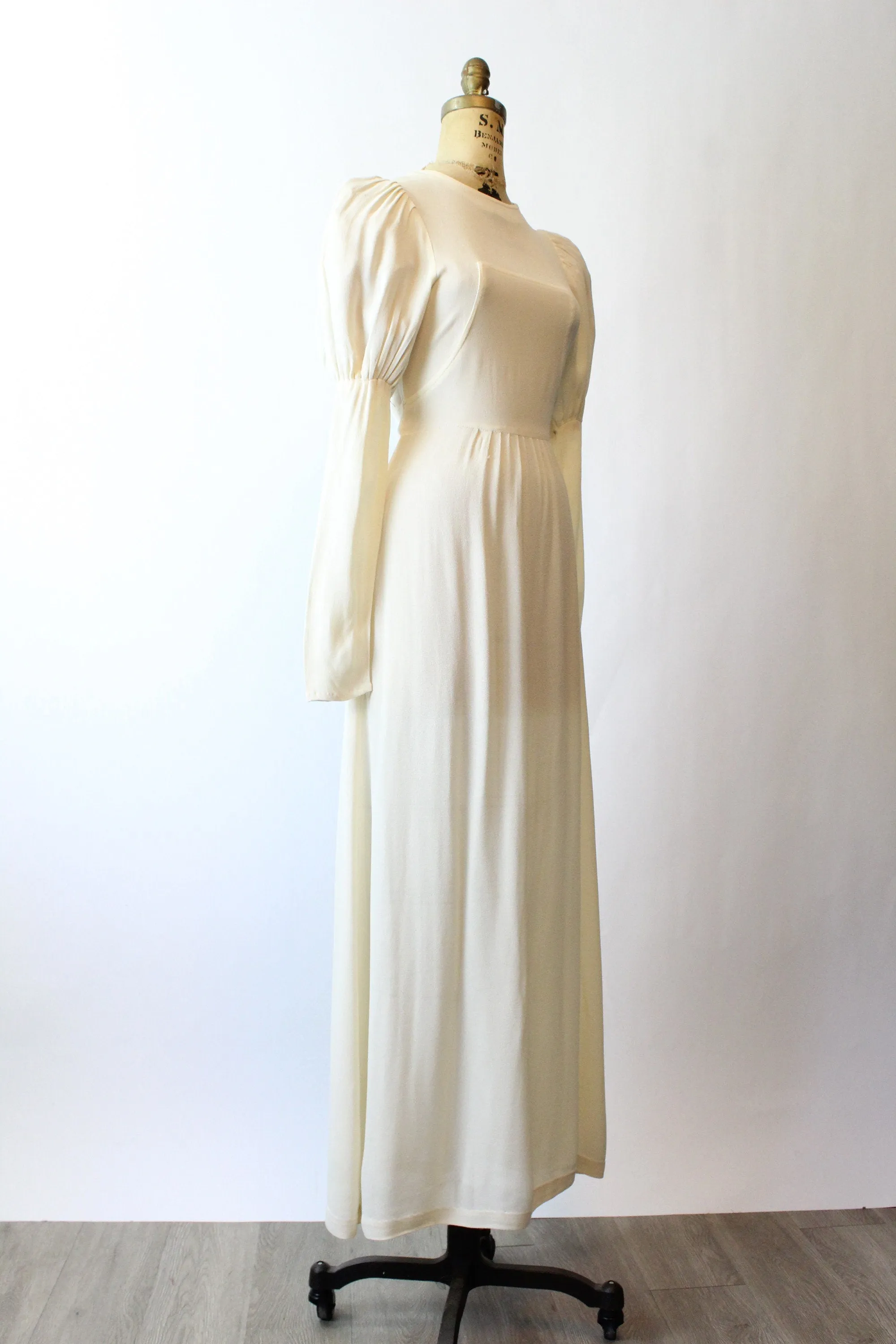 1970s RADLEY Ossie Clark moss crepe maxi dress xs | new fall