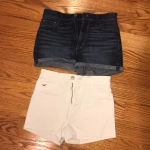 2 high waisted hollister shorts - denim &amp; white!