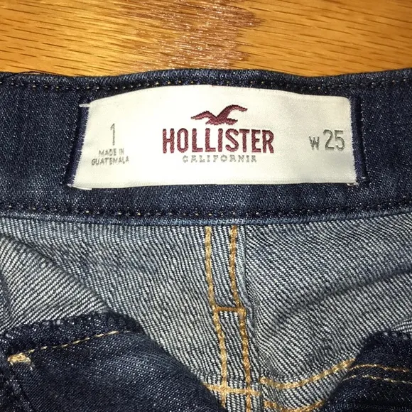 2 high waisted hollister shorts - denim &amp; white!
