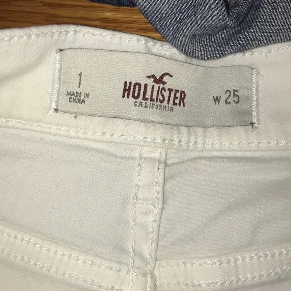 2 high waisted hollister shorts - denim &amp; white!