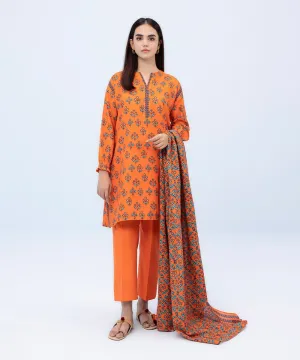 3 Piece - Printed Khaddar Suit