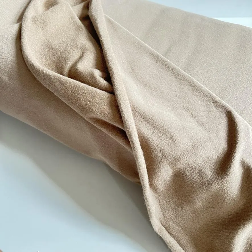 3/4 yard Remnant : Cotton Knit Fleece - Taupe