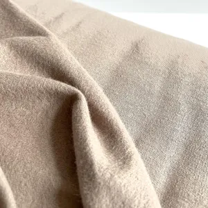 3/4 yard Remnant : Cotton Knit Fleece - Taupe