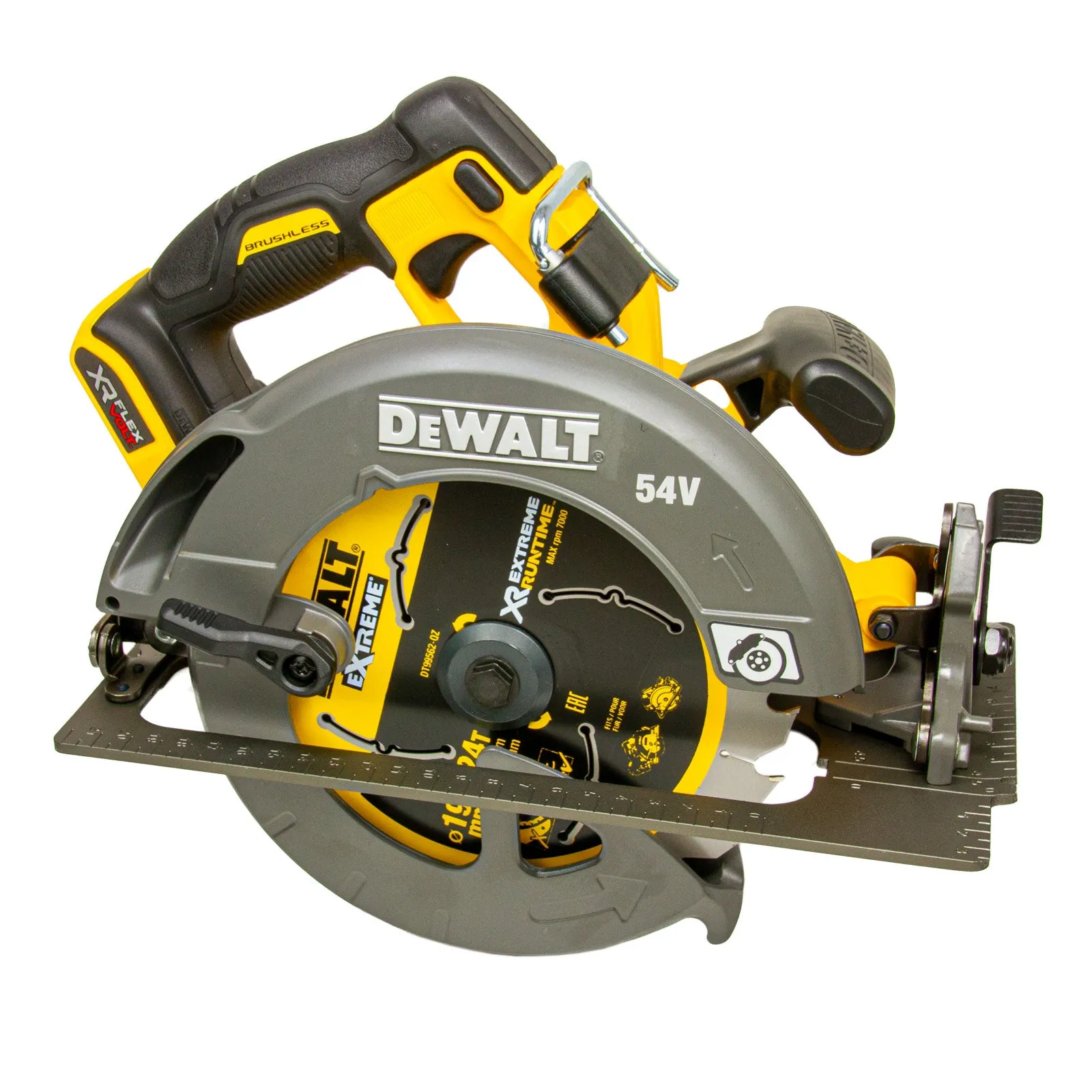 54 Volt XR Flexvolt Akku-Handkreissäge DCS578NT, Brushless, 190 mm Sägeblatt