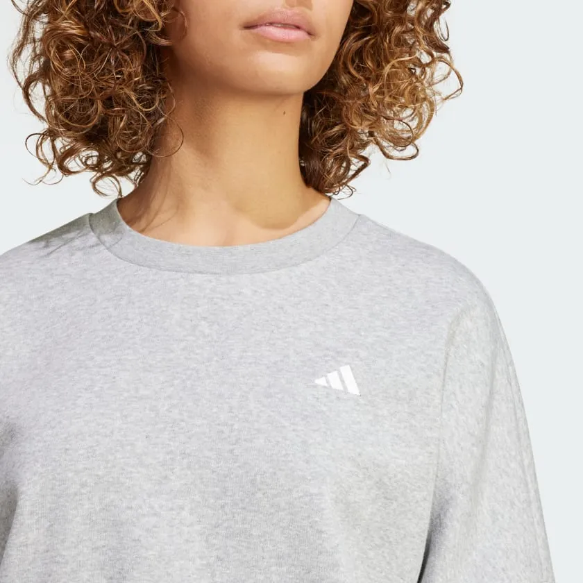 Adidas Womens Small Logo FeelCozy Sweatshirt - Grey
