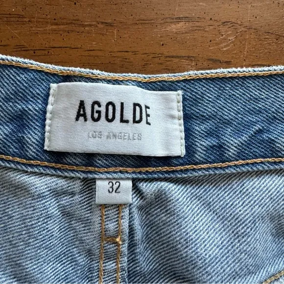 Agolde Dee High Rise Distressed Denim Shorts