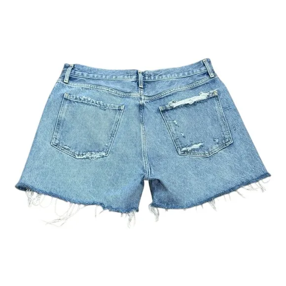 Agolde Dee High Rise Distressed Denim Shorts