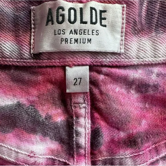 AGOLDE Parker Cutoff Tie-Dye Denim Shorts in Envision