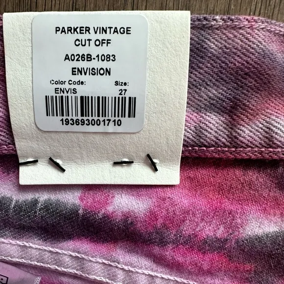 AGOLDE Parker Cutoff Tie-Dye Denim Shorts in Envision