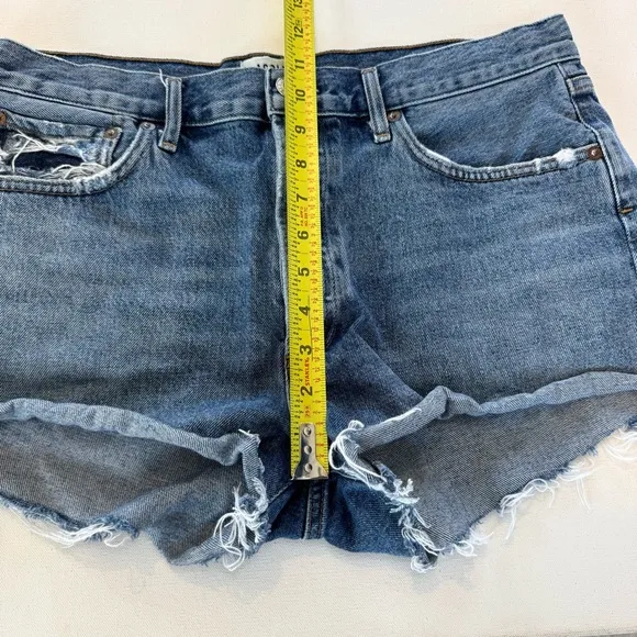 AGOLDE Parker Shorts Women’s 30 Blue Denim Jean Distress Frayed Cutoff 2.5”