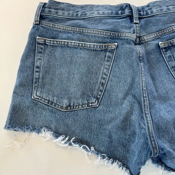 AGOLDE Parker Shorts Women’s 30 Blue Denim Jean Distress Frayed Cutoff 2.5”