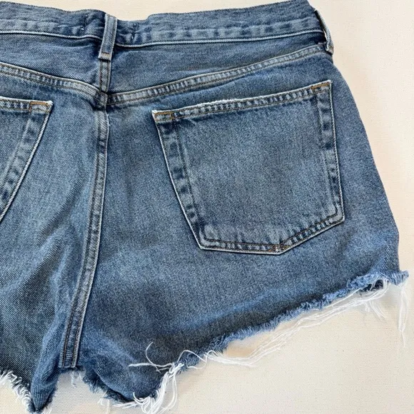 AGOLDE Parker Shorts Women’s 30 Blue Denim Jean Distress Frayed Cutoff 2.5”