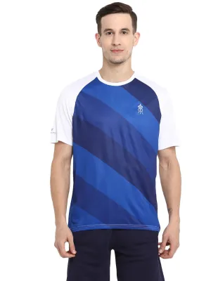 Alcis Men White Rajasthan Royals Striped Round Neck Rajasthan Royals T-shirt