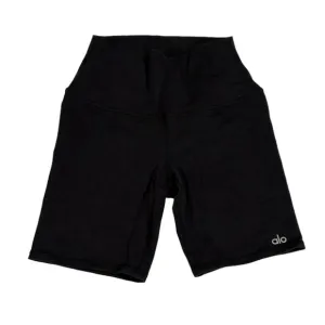 ALO Yoga 7&quot; Airbrush High-Waisted Biker Shorts in Black