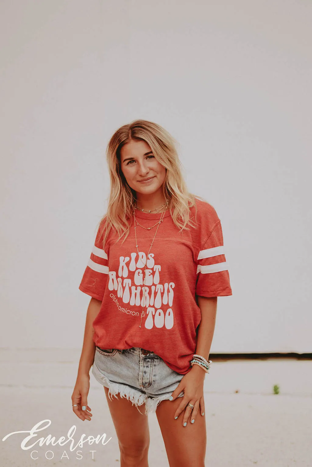Alpha Omicron Pi Philanthropy Striped T-shirt