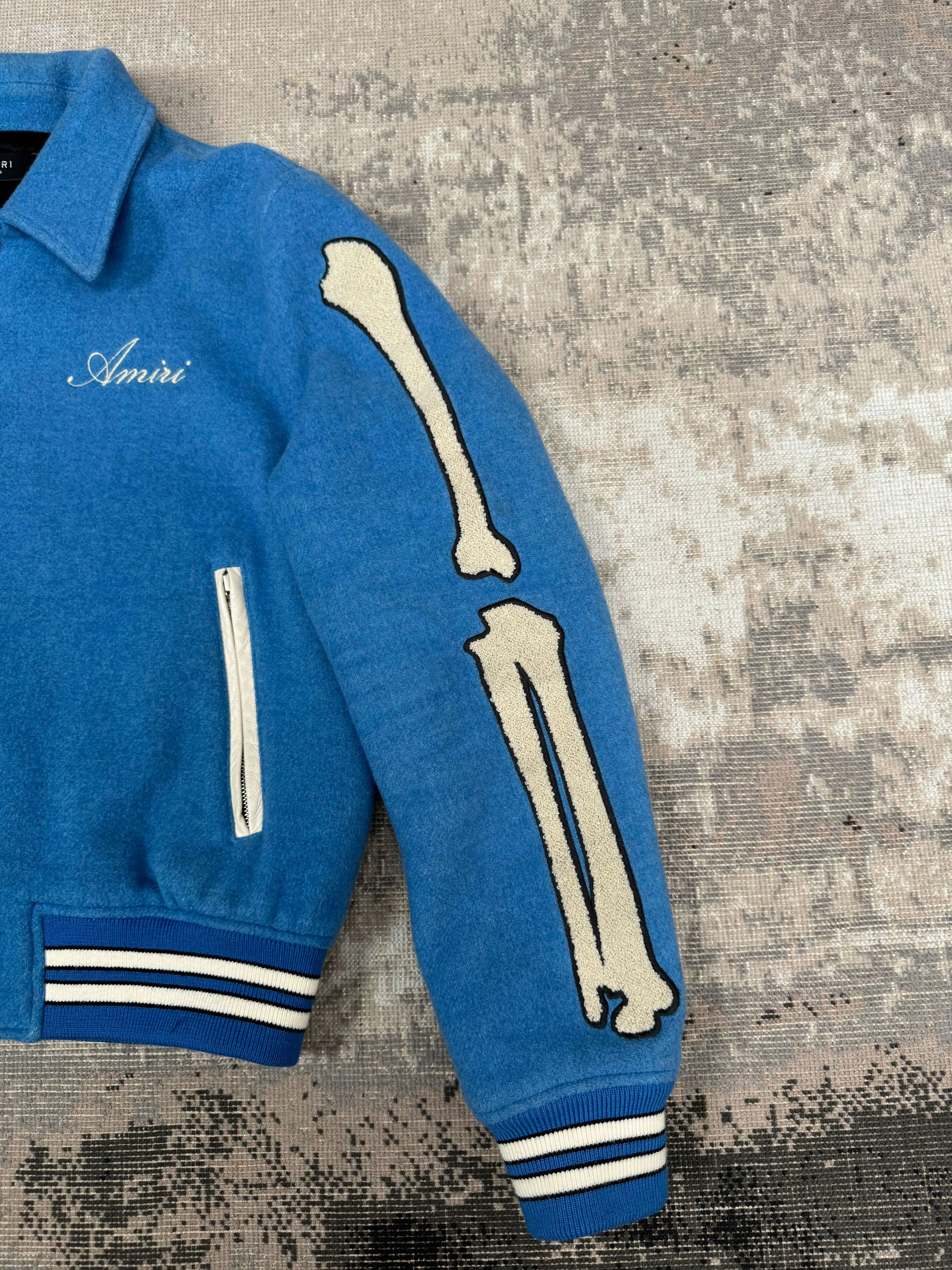 Amiri Bones Varsity Jacket – Blue