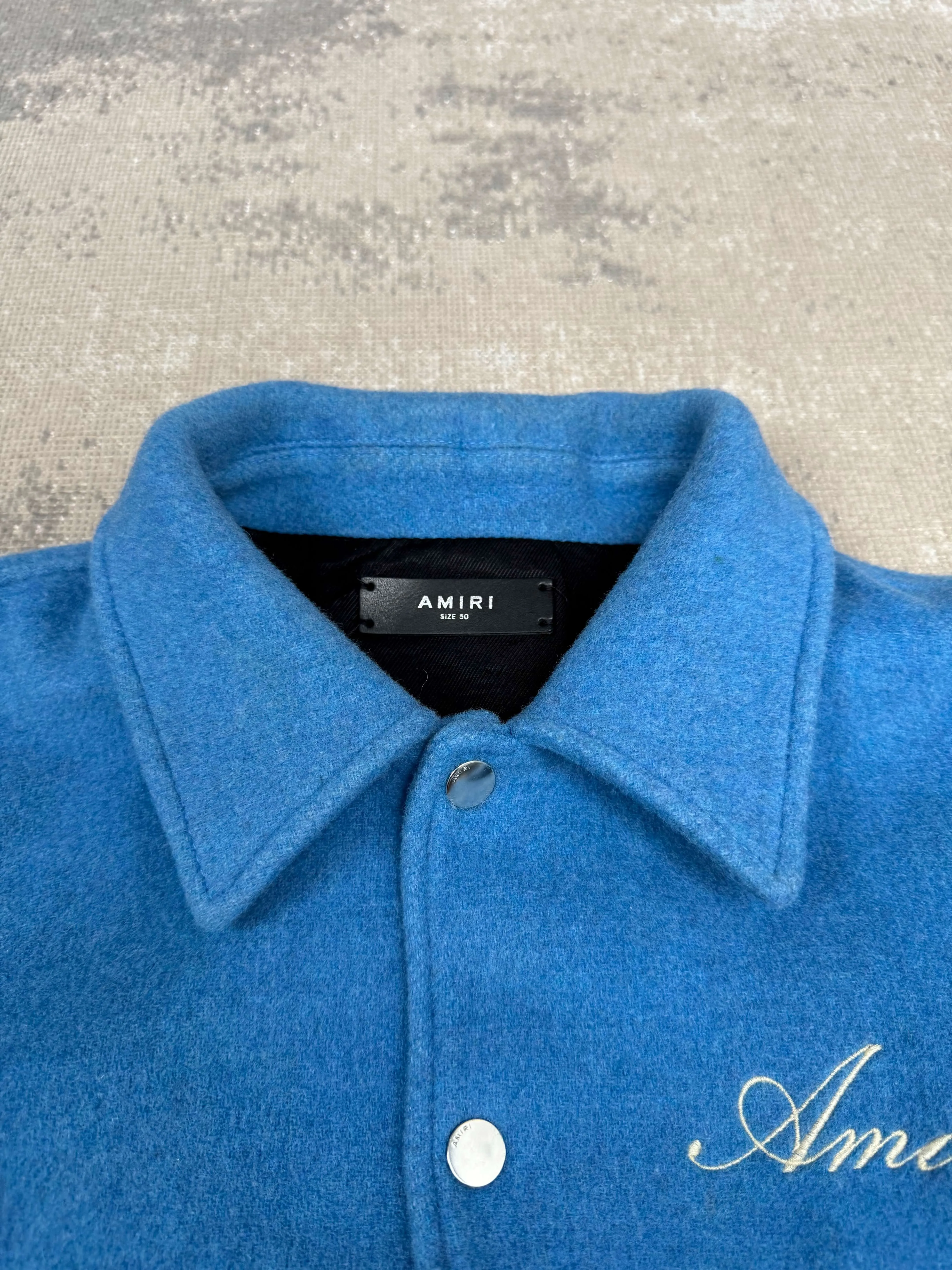Amiri Bones Varsity Jacket – Blue