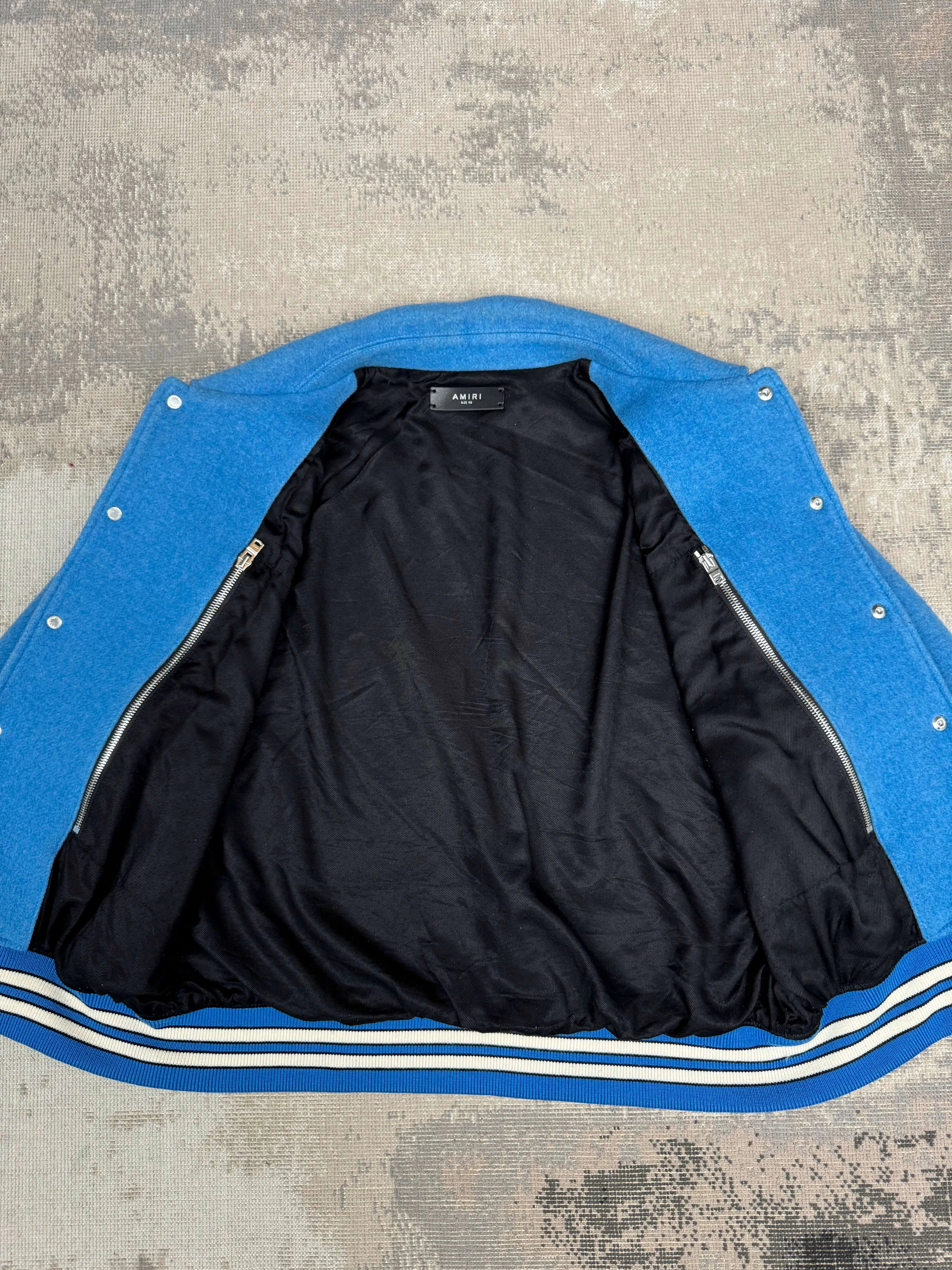 Amiri Bones Varsity Jacket – Blue