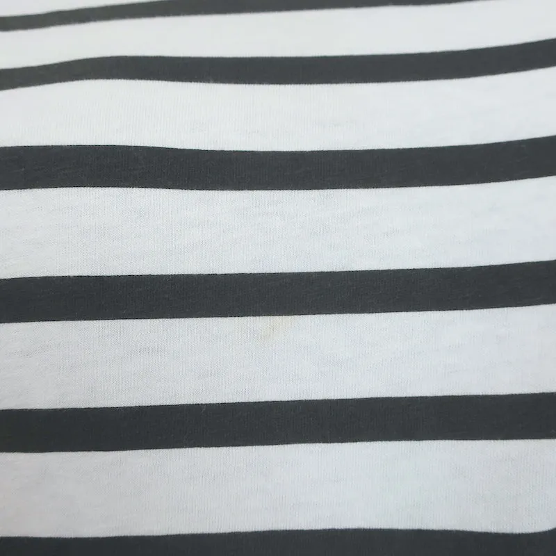 ANINE BING Striped T-Shirt White/Charcoal Size Small Short Sleeve Top