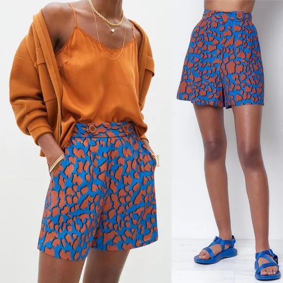 Anthropologie Corey Lynn Calter Jordan High Waisted Shorts in Giraffe Size Large