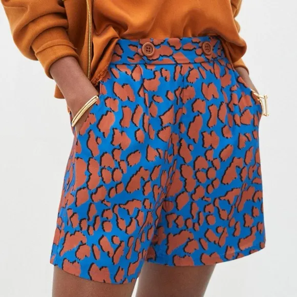 Anthropologie Corey Lynn Calter Jordan High Waisted Shorts in Giraffe Size Large