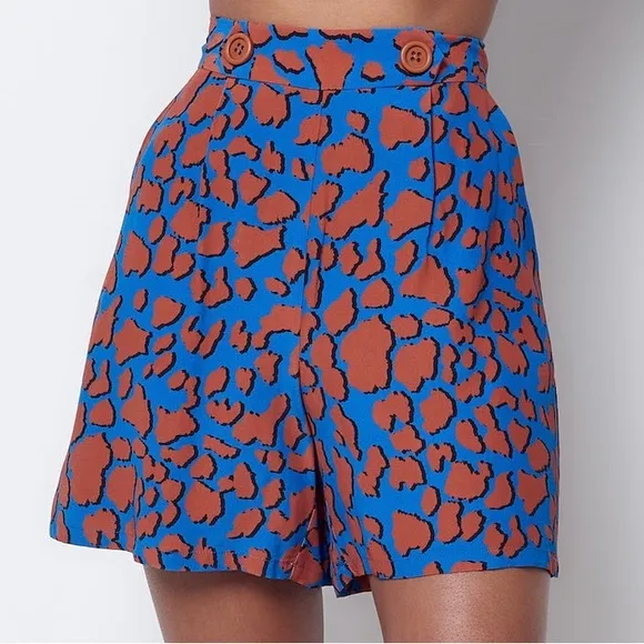 Anthropologie Corey Lynn Calter Jordan High Waisted Shorts in Giraffe Size Large