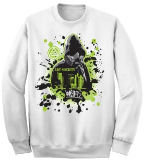 Art Society x Retro Kings x GNASHER CREW SWEATSHIRT WHITE