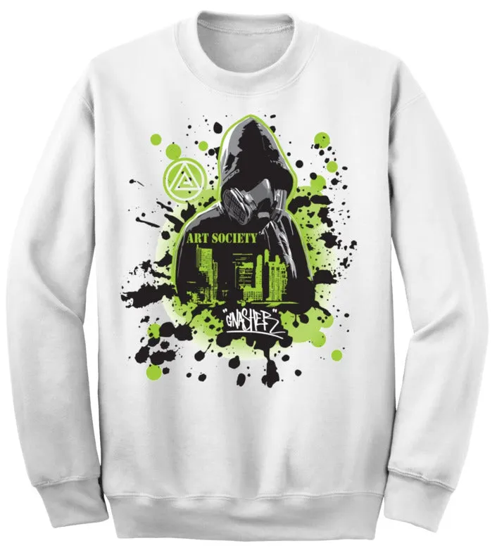 Art Society x Retro Kings x GNASHER CREW SWEATSHIRT WHITE