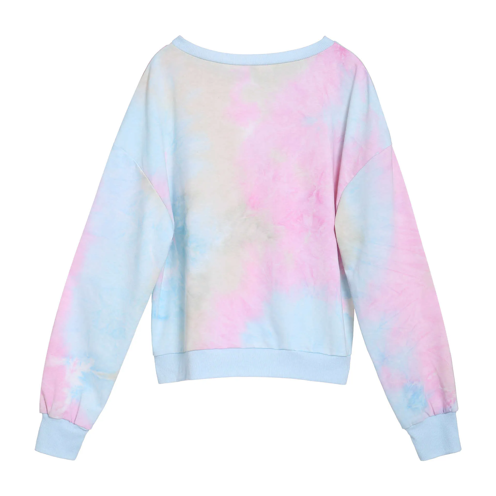 Autumn and Winter Cotton Loose Tie Dyed Long Sleeve Pullover Sweater