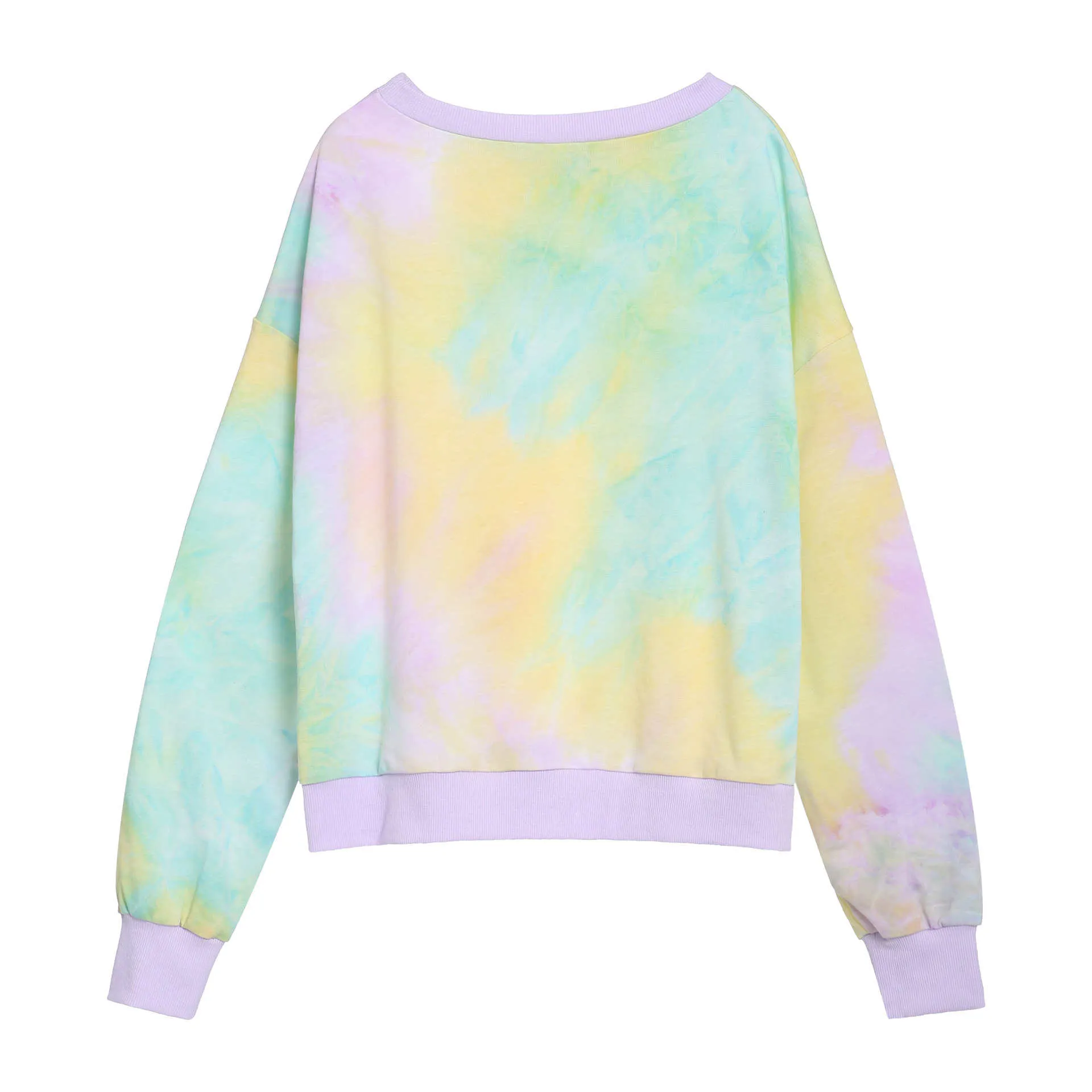 Autumn and Winter Cotton Loose Tie Dyed Long Sleeve Pullover Sweater