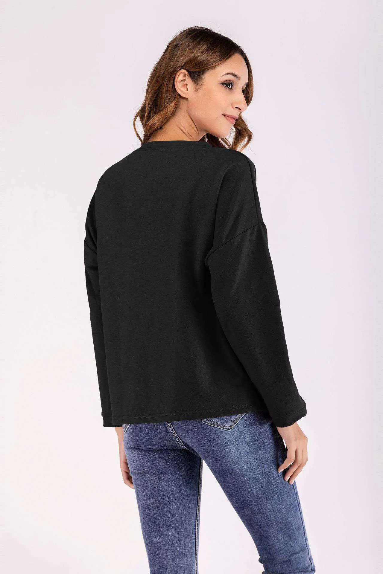 Autumn New Letter Printing Women's Sweater Women's New Bottoming Shirt Ladies Long-sleeved Sweater