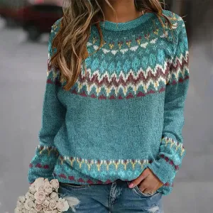 Avery™ - Cozy Retro Wave Pattern Sweatshirt