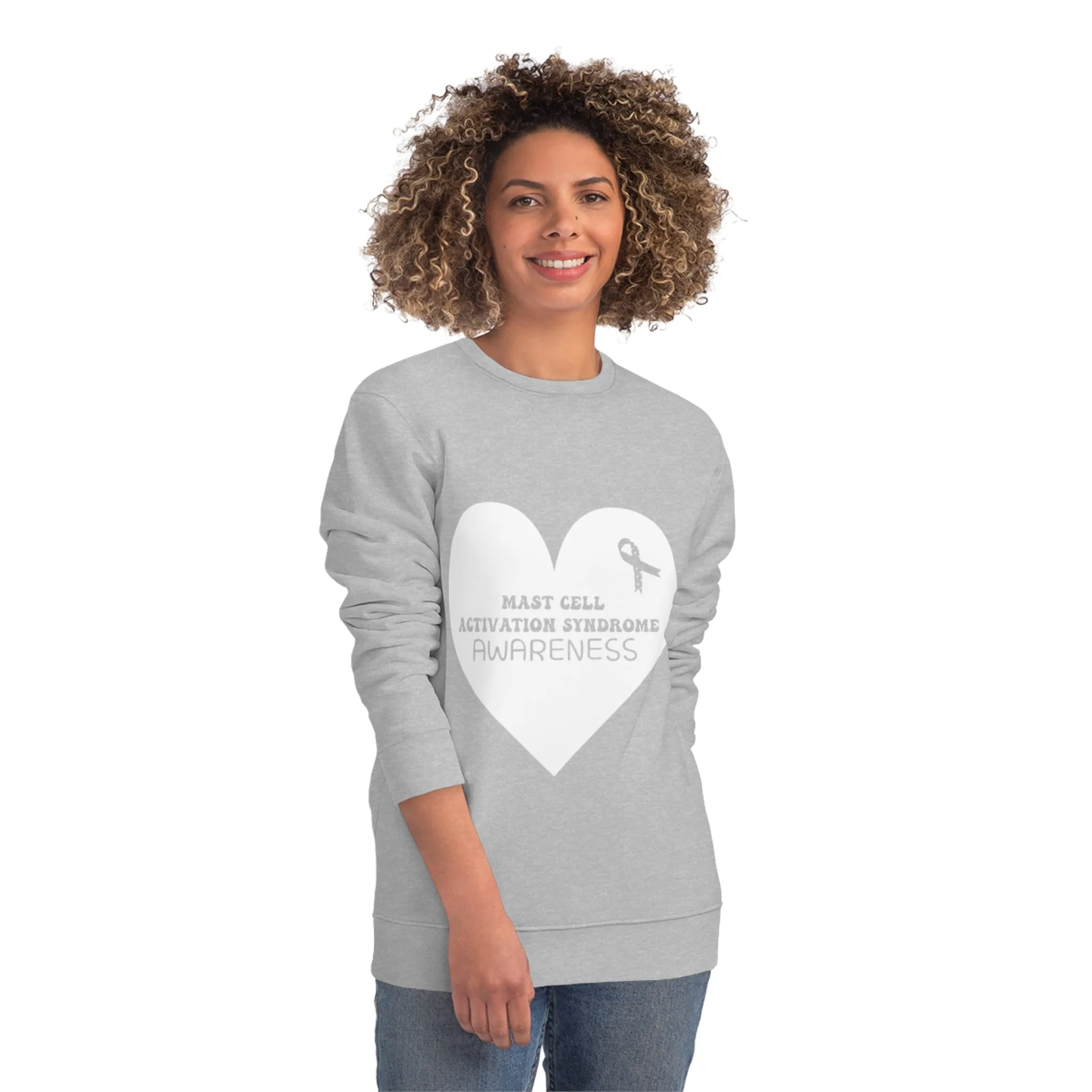 Awareness Heart - Mast Cell Activation Syndrome, Unisex Organic Sweatshirt, Printed