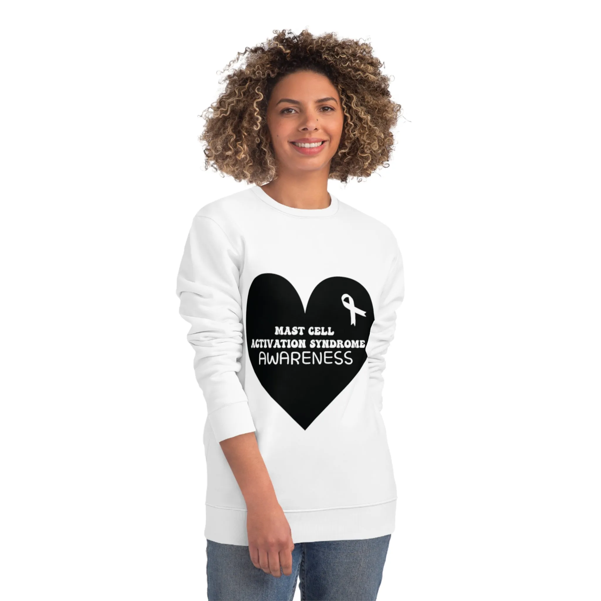 Awareness Heart - Mast Cell Activation Syndrome, Unisex Organic Sweatshirt, Printed