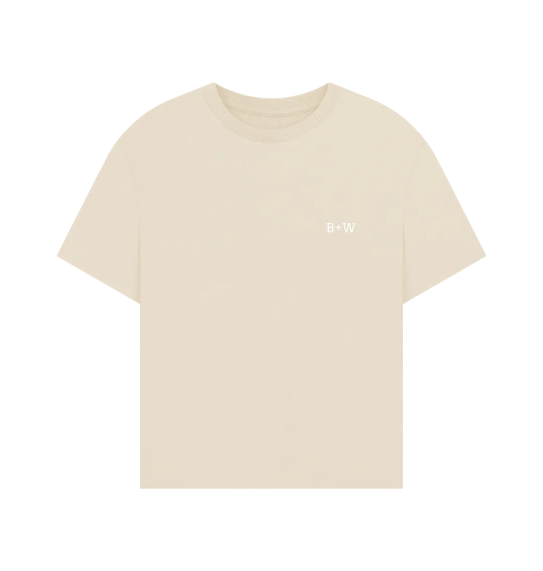 B W Oversized Tee (White Lettering)