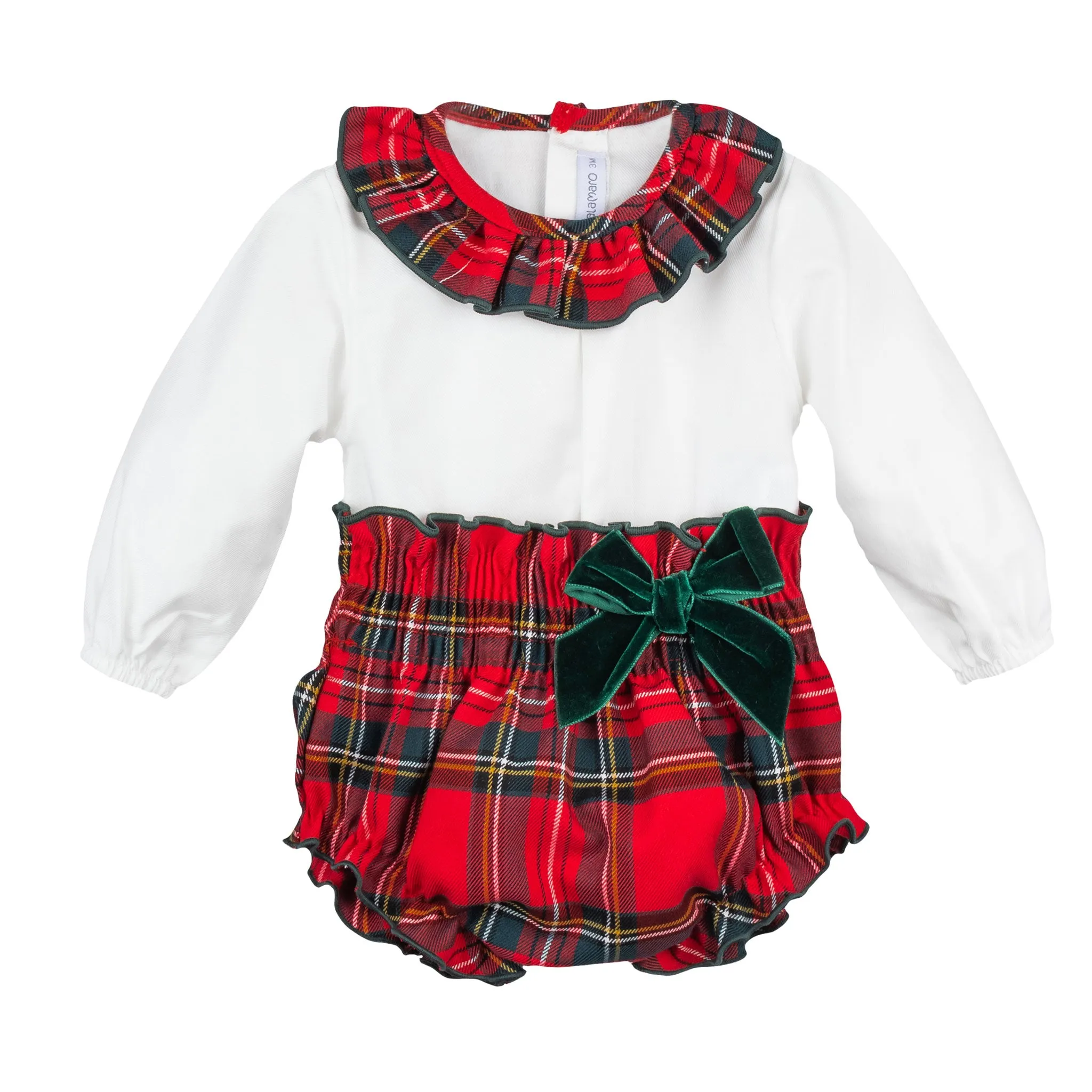 Baby Girls 2 Piece Red Tartan Jam Pant Set - Calamaro 11091