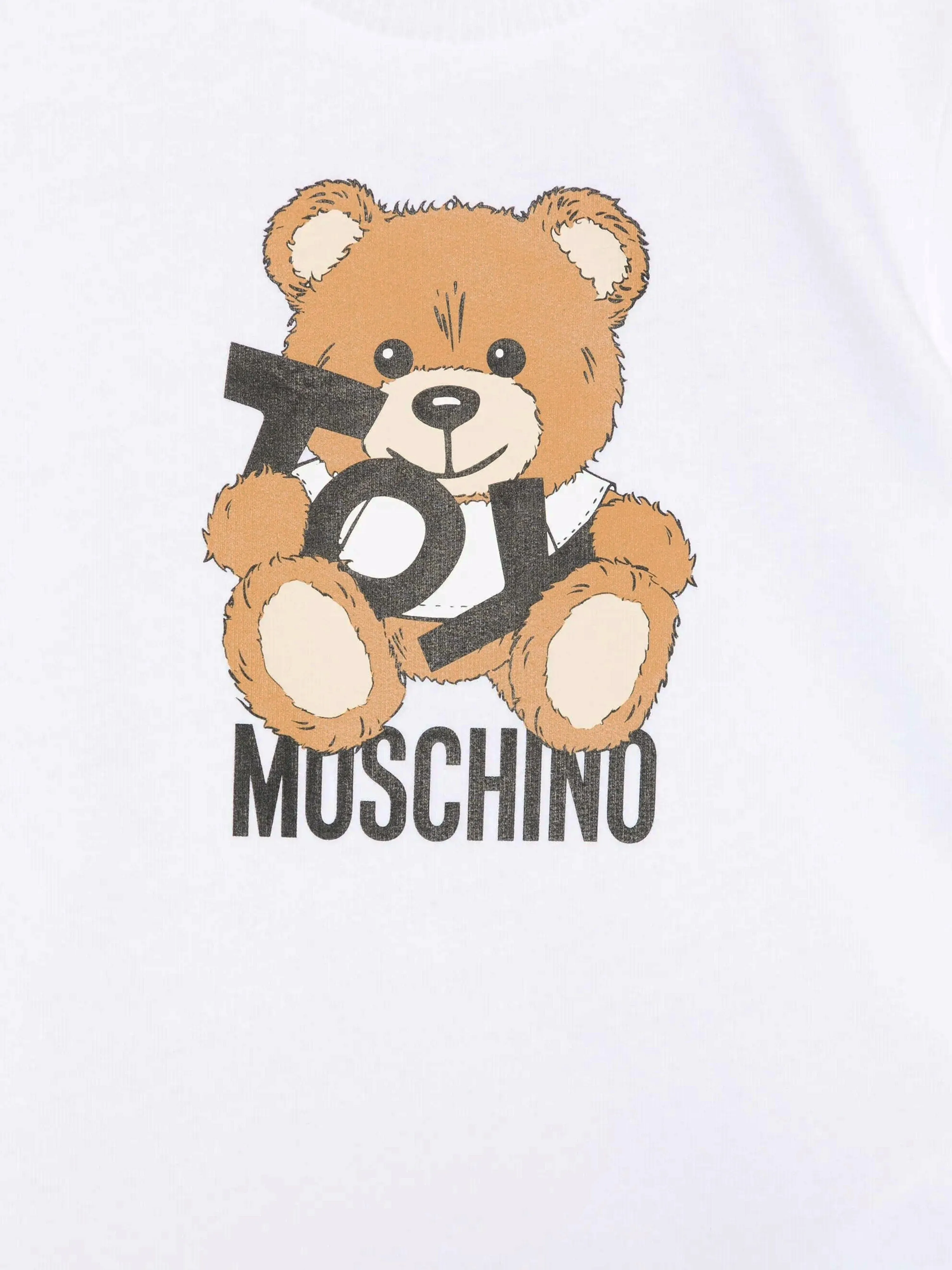 Baby Girls Teddy Bear Jersey Dress in White