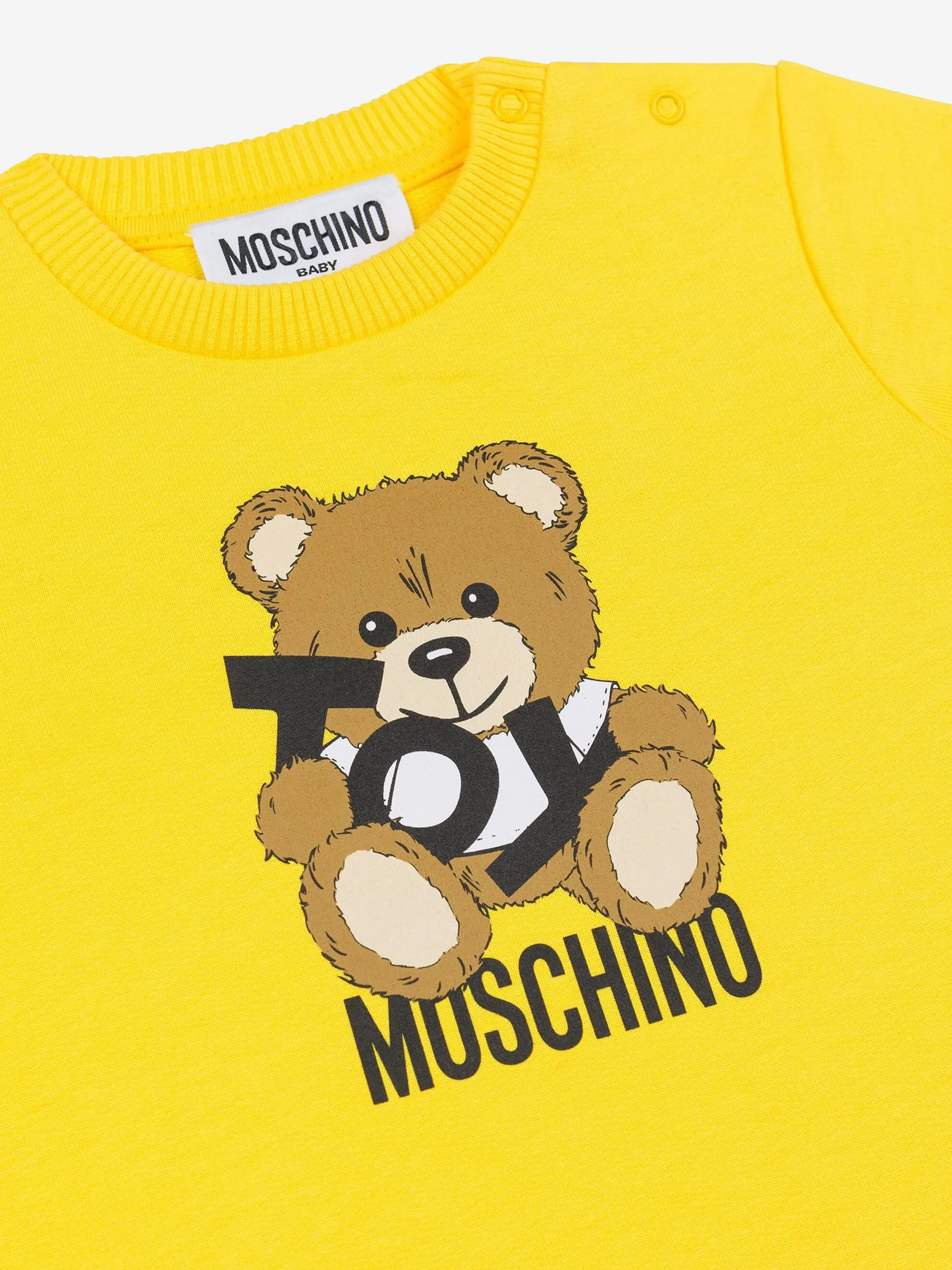 Baby Girls Teddy Bear Jersey Dress in Yellow