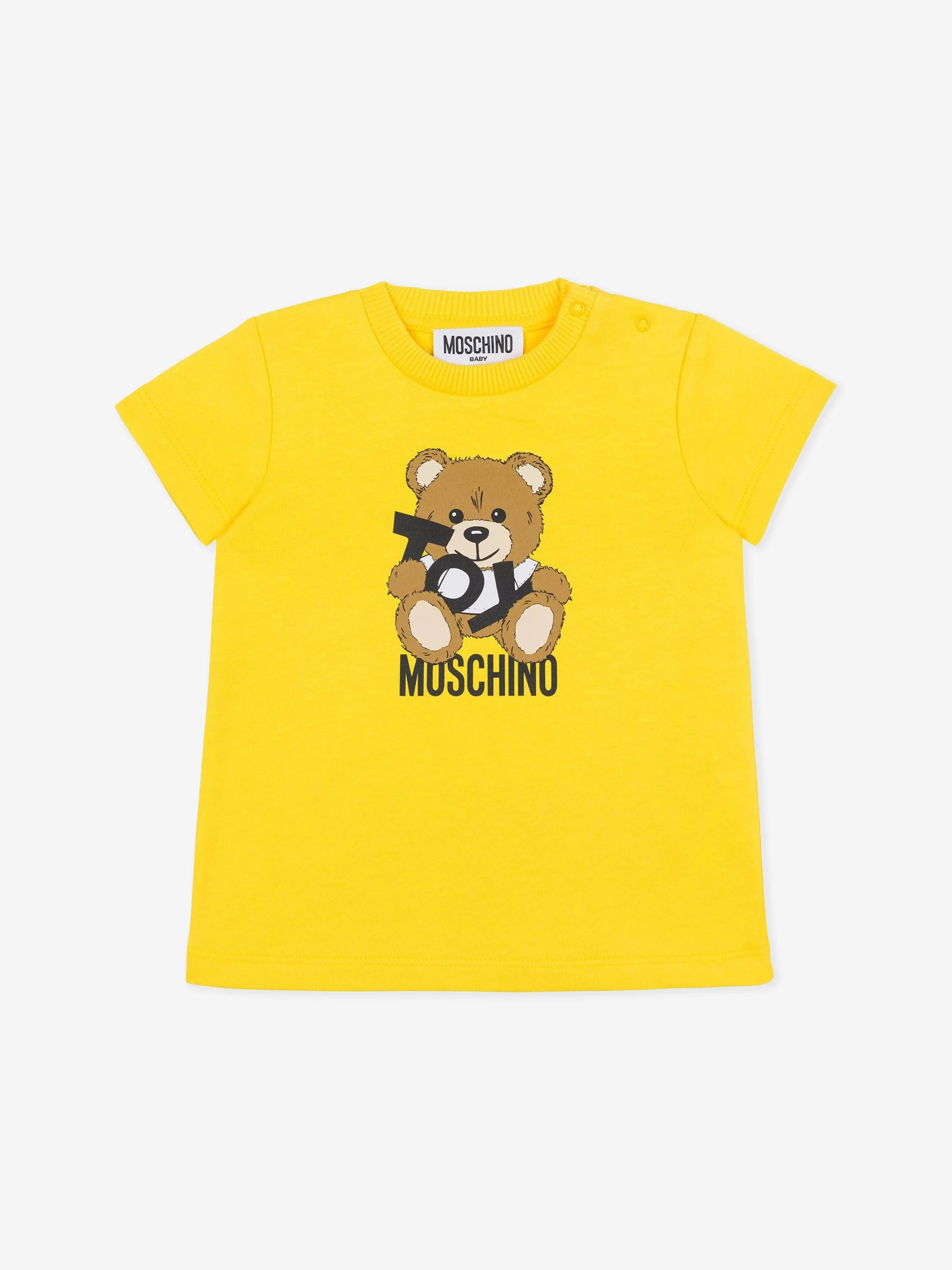 Baby Girls Teddy Bear Jersey Dress in Yellow