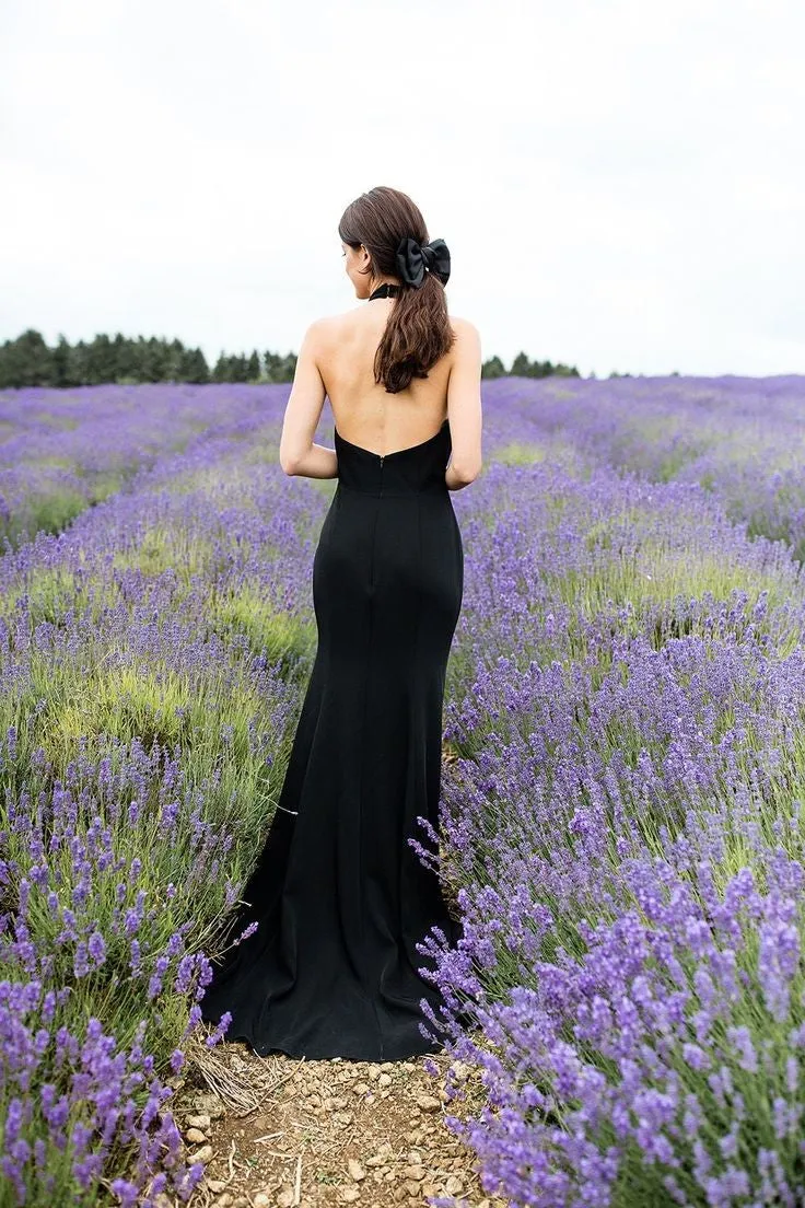 Backless Black Long Dress for Prom vestido de baile