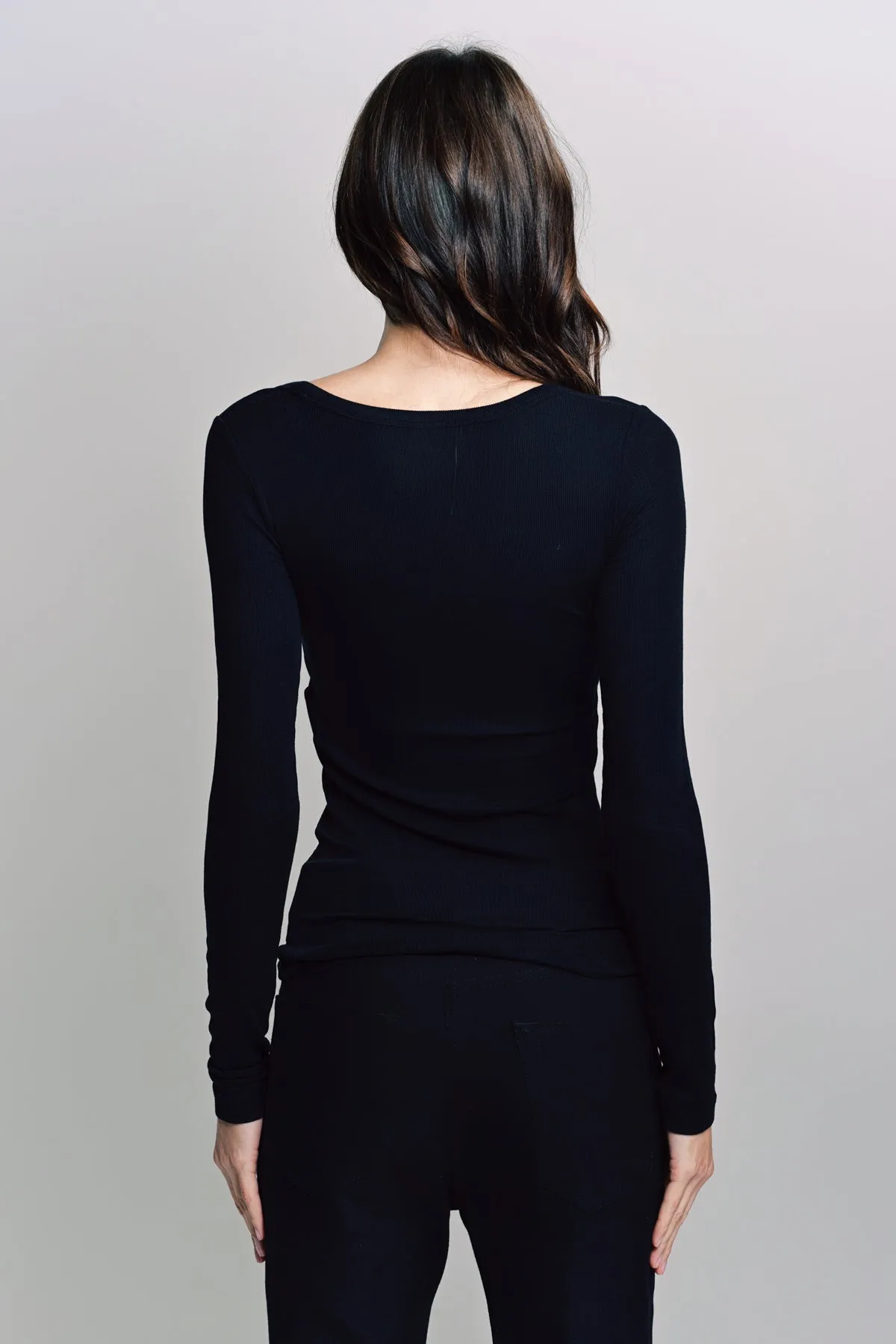 BALENCIAGA | LONG SLEEVE GARDEROBE DÉCOLLETÉ TOP