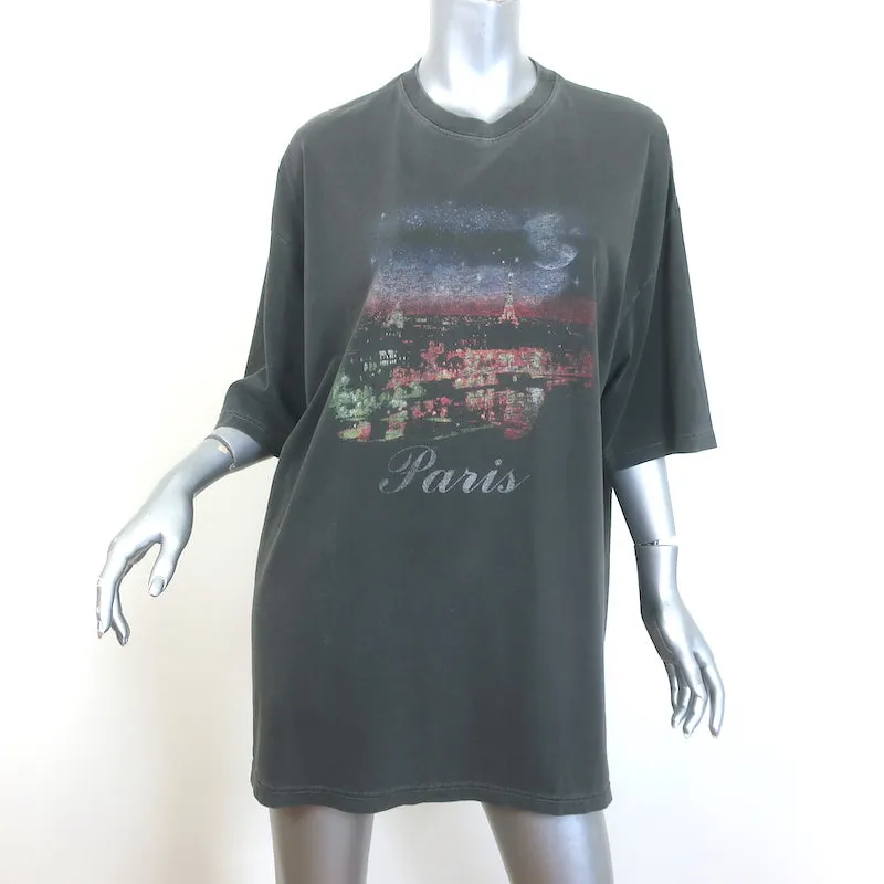 Balenciaga Paris Oversized T-Shirt Gray Vintage Jersey Size Large Unisex