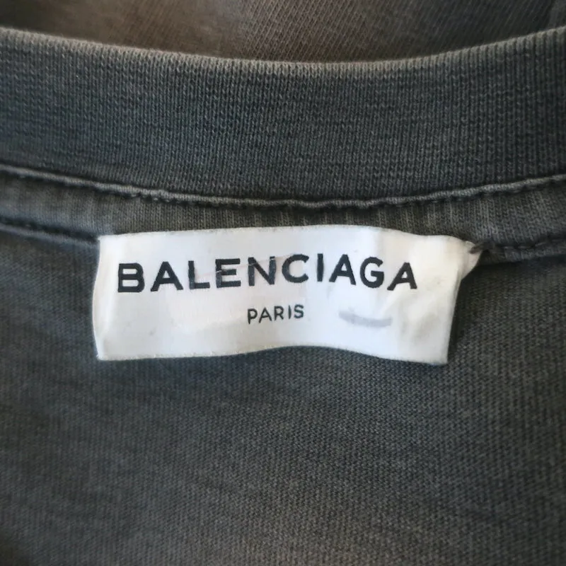 Balenciaga Paris Oversized T-Shirt Gray Vintage Jersey Size Large Unisex