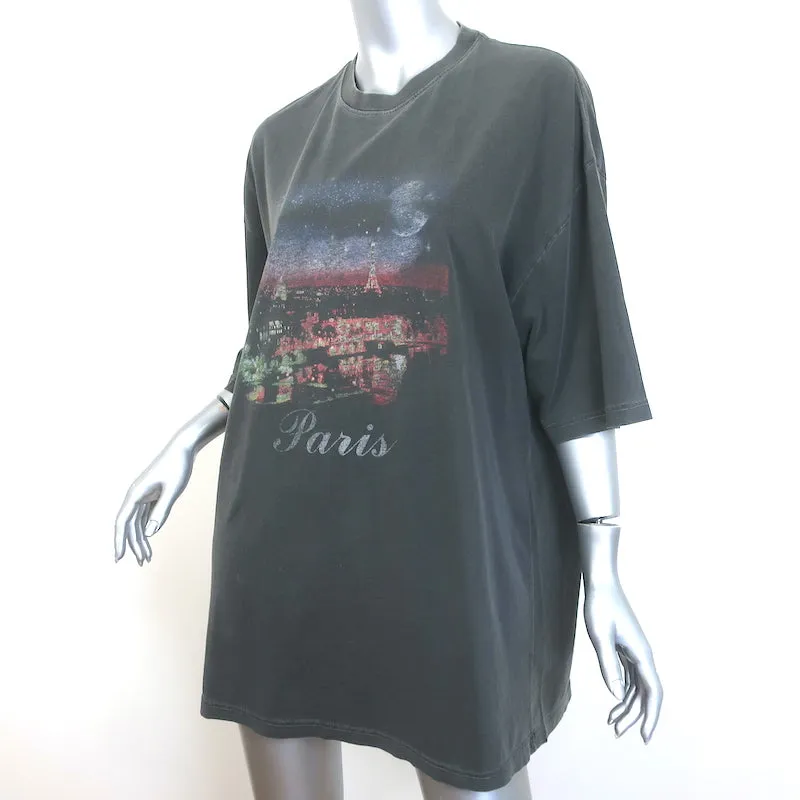 Balenciaga Paris Oversized T-Shirt Gray Vintage Jersey Size Large Unisex