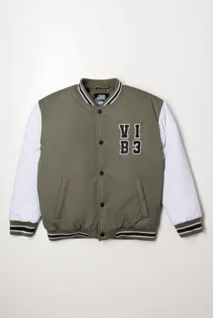 Baseball Jacket Green And White