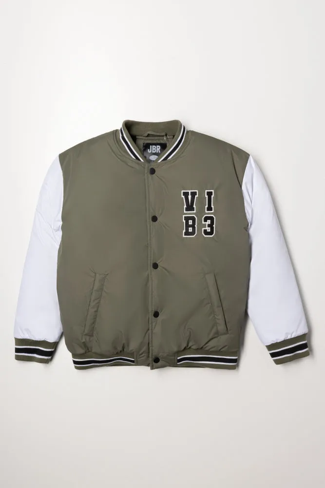Baseball Jacket Green And White